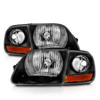 ANZO Headlights, Tail Lights and More  - ANZO 1997-2003 Ford F150 Crystal Headlight Black w/ Parking Light - Image 2