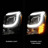 ANZO Headlights, Tail Lights and More  - ANZO 2015-2017 GMC Yukon XL Projector Headlights W Lightbar - Chrome/Amber - Image 2