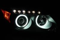 ANZO Headlights, Tail Lights and More  - ANZO 2005-2010 Scion Tc Projector Headlights w/ Halo Black (CCFL) - Image 2