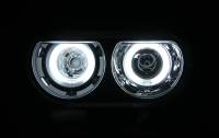 ANZO Headlights, Tail Lights and More  - ANZO 2008-2014 Dodge Challenger Projector Headlights w/ Halo Black (CCFL) - Image 2