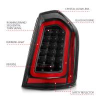 ANZO Headlights, Tail Lights and More  - ANZO 11-14 Chrysler 300 LED Taillights Black w/ Sequential - Image 2