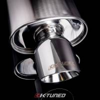 K-Tuned Universal Muffler - Brushed Finish - Short / Offset (19') - 3' Inlet - Image 2