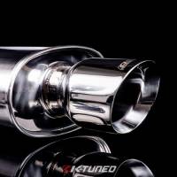 K-Tuned Universal Muffler - Brushed Finish - Short / Offset (19') - 3' Inlet - Image 3