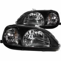 ANZO Headlights, Tail Lights and More  - ANZO 1999-2000 Honda Civic Crystal Headlights Black - Image 1