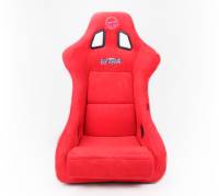 NRG Innovations - NRG Innovations FRP Bucket Seat ULTRA Edition - Large (Red Alcantara/Gold Glitter Back) - Image 1