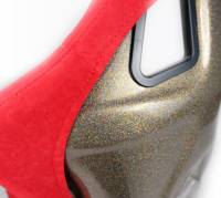 NRG Innovations - NRG Innovations FRP Bucket Seat ULTRA Edition - Large (Red Alcantara/Gold Glitter Back) - Image 10