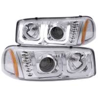 ANZO 1999-2006 Gmc Sierra 1500 Projector Headlights w/ U-Bar Chrome