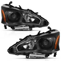 ANZO 2013-2015 Nissan Altima Projector Headlight Black Amber