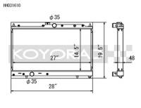 Koyorad Cooling Systems - Koyo HH Series Aluminum Radiator 03-07 Mitsubishi Lancer 2.0L I4 Evolution Turbo (MT) - Image 2