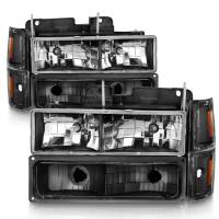 ANZO Headlights, Tail Lights and More  - ANZO 88-98 Chevrolet C1500 Crystal Headlights Black - Image 2