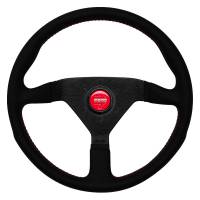 Momo - Momo Montecarlo Alcantara Steering Wheel 350 mm - Black/Red Stitch/Black Spokes - Image 1