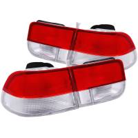 ANZO 1996-2000 Honda Civic 2Dr Taillights Red/Clear - OEM 4pc