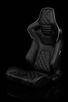 BRAUM RACING SEATS & MORE - BRAUM Racing Elite-X Series Sport Seats - Black Diamond (Double White Stitching / White Piping) - Pair - Image 2