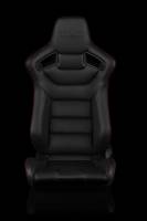 BRAUM Racing Elite Series Sport Seats - Black Leatherette (Red Stitching) - Pair