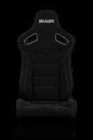 BRAUM Racing Elite Series Sport Seats - Black Cloth (Grey Stitching) - Pair