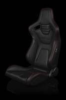 BRAUM RACING SEATS & MORE - BRAUM Racing Elite-X Series Sport Seats - Black Leatherette (Red Stitching) - Pair - Image 2