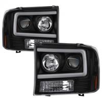 Spyder Auto - Spyder 99-04 Ford F250 Super Duty Projector Headlights - Light Bar - Black PRO-YD-FF25099V2-LB-BK - Image 1