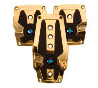 NRG Innovations Aluminum Sport Pedal M/T - Chrome Gold w/Black Rubber Inserts