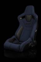 BRAUM RACING SEATS & MORE - BRAUM Racing Elite-R Series Sport Seats - Blue Jacquard (Black Stitching / Black Piping) - Pair - Image 2