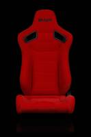 BRAUM Racing Elite Series Sport Seats - Red Cloth (Black Stitching) - Pair