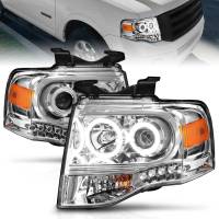 ANZO Headlights, Tail Lights and More  - ANZO 2007-2014 Ford Expedition Projector Headlights Chrome - Image 3