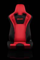 BRAUM RACING SEATS & MORE - BRAUM Racing Venom Series Sport Seats - Black and Red Cloth (Red Stitching) - Pair - Image 1