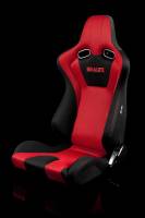 BRAUM RACING SEATS & MORE - BRAUM Racing Venom Series Sport Seats - Black and Red Cloth (Red Stitching) - Pair - Image 2