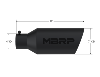 MBRP Exhaust - MBRP Universal Exhaust Tip 7in O.D. Rolled End 4in Inlet 18in Length - Black - Image 2