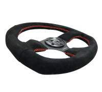 NRG Innovations - NRG Innovations Reinforced Steering Wheel (320mm Horizontal / 330mm Vertical) Suede w/Red Stitch - Image 3