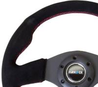 NRG Innovations - NRG Innovations Reinforced Steering Wheel (320mm) Suede w/Red Stitch - Image 2