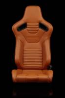 BRAUM RACING SEATS & MORE - BRAUM Racing Elite-X Series Sport Seats - British Tan Leatherette (Black Stitching) - Pair - Image 1