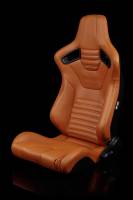 BRAUM RACING SEATS & MORE - BRAUM Racing Elite-X Series Sport Seats - British Tan Leatherette (Black Stitching) - Pair - Image 2