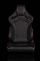 BRAUM RACING SEATS & MORE - BRAUM Racing Orue Series Sport Seats - Black Diamond (Red Stitching) - Pair - Image 1