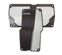 NRG Innovations Brushed Aluminum Sport Pedal A/T - Black w/Silver Carbon