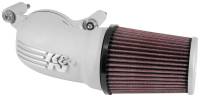 K&N - K&N 01-17 Harley Davidson Softail / Dyna FI Performance Air Intake System Silver - Image 1