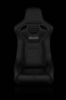 BRAUM Racing Elite-R Series Fixed Back Bucket Seat - Black Polo Cloth (Black Stitching / Black Piping) - Each