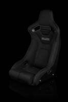 BRAUM RACING SEATS & MORE - BRAUM Racing Elite-R Series Fixed Back Bucket Seat - Black Polo Cloth (Black Stitching / Black Piping) - Each - Image 2