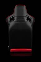 BRAUM RACING SEATS & MORE - BRAUM Racing Elite-X Series Sport Seats - Red Leatherette (black Stitching) - Pair - Image 4