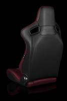 BRAUM RACING SEATS & MORE - BRAUM Racing Elite-X Series Sport Seats - Maroon Leatherette (Black Stitching) - Pair - Image 3