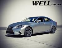 WellVisors Side Window Deflectors LEXUS IS250 14-20 with Chrome Trim