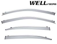 WellVisors Side Window Deflectors Lexus LS460L LS600hL 07-17 With Chrome Trim