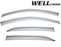 WellVisors Side Window Deflectors Mercedes Benz W212 E-Class E200 E250 E300 E350 E400 E500 E550 10-16 With Chrome Trim