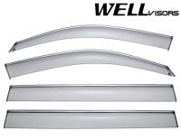 WellVisors Side Window Deflectors Mercedes Benz X166 GL350 GL450 GL500 GL550 GLS350 GLS450 GLS550 13-17 With Chrome Trim