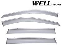 WellVisors Side Window Deflectors Nissan Rogue 14-20 with Chrome Trim