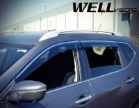 WellVisors - WellVisors Side Window Deflectors Nissan Rogue 14-20 with Chrome Trim - Image 3