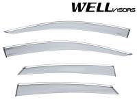 WellVisors Side Window Deflectors Honda Civic Sedan 16-21 / Insight 19-21 with Chrome Trim