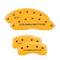 MGP Caliper Covers Yellow finish, Black Corvette (C5) for 1997-2004 Chevrolet Corvette