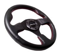 NRG Innovations - NRG Innovations Reinforced Steering Wheel (320mm) Leather w/Red Stitch - Image 2