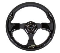 NRG Innovations Reinforced Steering Wheel (320mm) Blk w/Gloss Black Trim