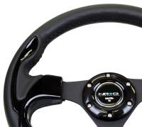 NRG Innovations - NRG Innovations Reinforced Steering Wheel (320mm) Blk w/Gloss Black Trim - Image 3